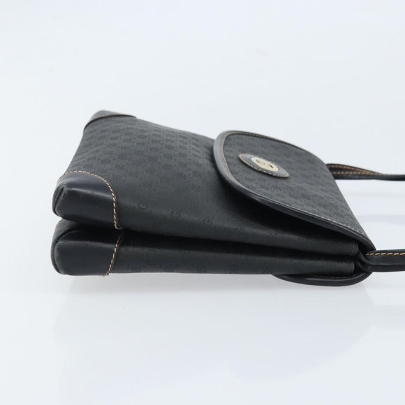 GUCCI Micro GG Supreme Shoulder Bag PVC Black Gold 007 92 5548 Auth 173860