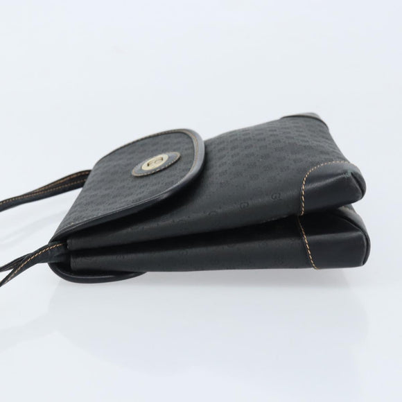 GUCCI Micro GG Supreme Shoulder Bag PVC Black Gold 007 92 5548 Auth 173860