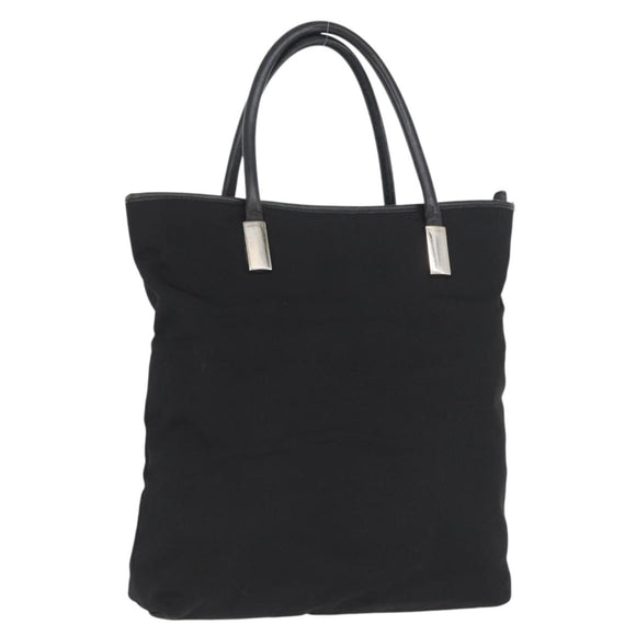 GUCCI Tote Bag Nylon Black Silver Auth 173861