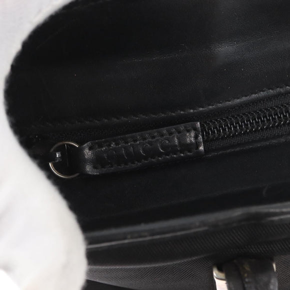 GUCCI Tote Bag Nylon Black Silver Auth 173861