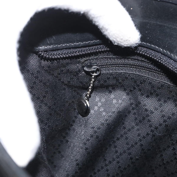 GUCCI Tote Bag Nylon Black Silver Auth 173861