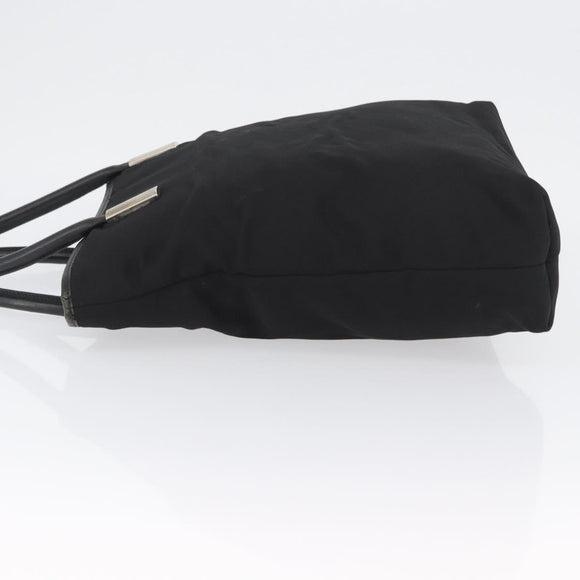 GUCCI Tote Bag Nylon Black Silver Auth 173861