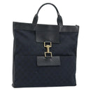 GUCCI GG Canvas Hand Bag Black Gold 001 4033 Auth 173867-1