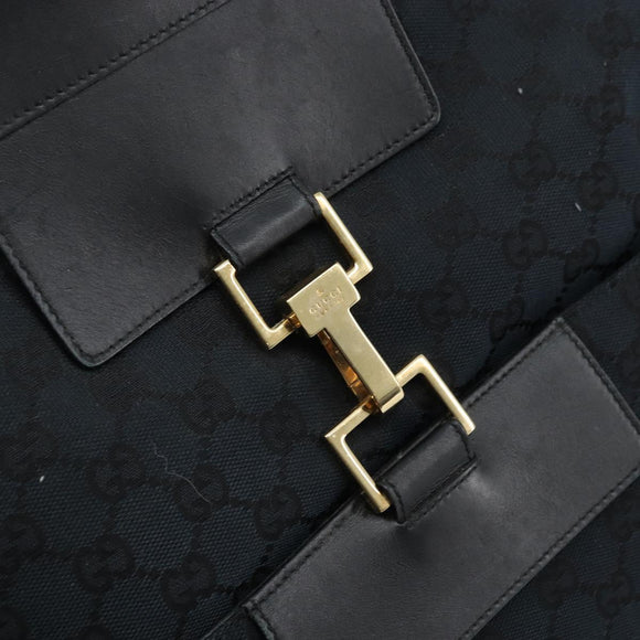 GUCCI GG Canvas Hand Bag Black Gold 001 4033 Auth 173867