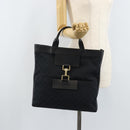 GUCCI GG Canvas Hand Bag Black Gold 001 4033 Auth 173867-23