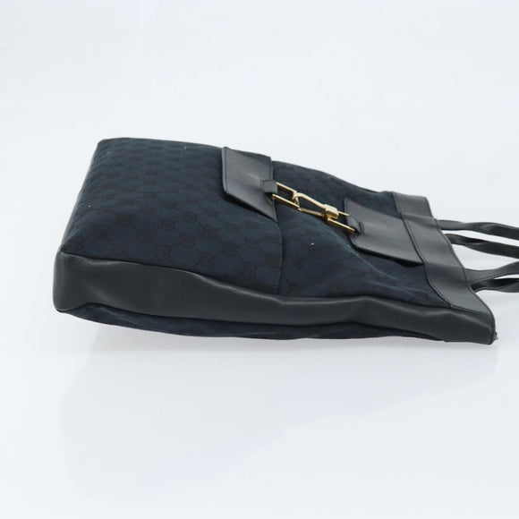 GUCCI GG Canvas Hand Bag Black Gold 001 4033 Auth 173867