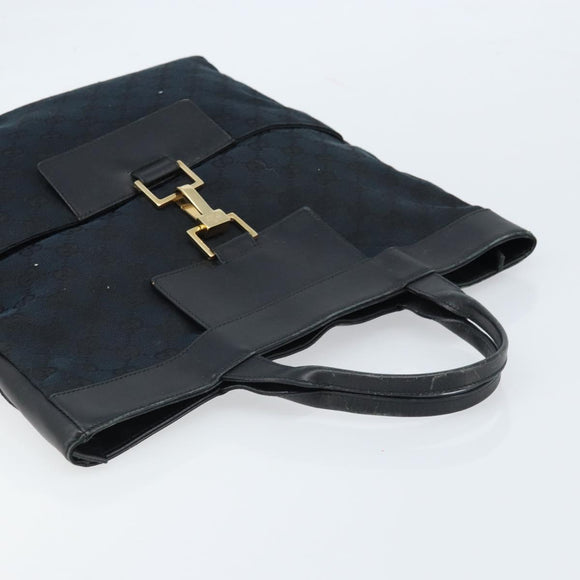 GUCCI GG Canvas Hand Bag Black Gold 001 4033 Auth 173867