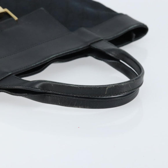 GUCCI GG Canvas Hand Bag Black Gold 001 4033 Auth 173867
