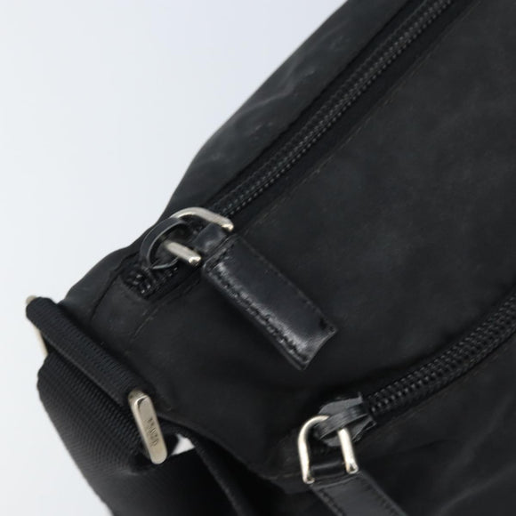 PRADA Shoulder Bag Nylon Black Silver Auth 173868