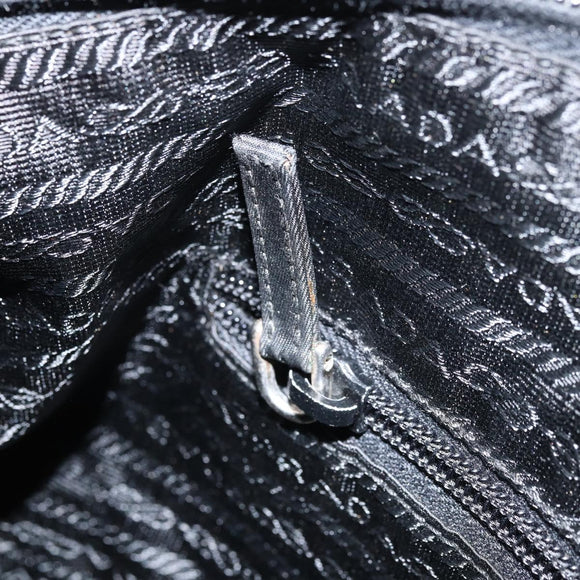 PRADA Shoulder Bag Nylon Black Silver Auth 173868