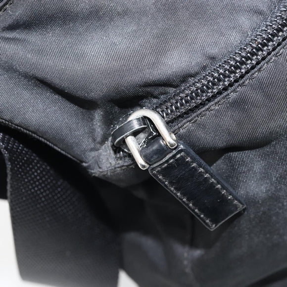 PRADA Shoulder Bag Nylon Black Silver Auth 173868