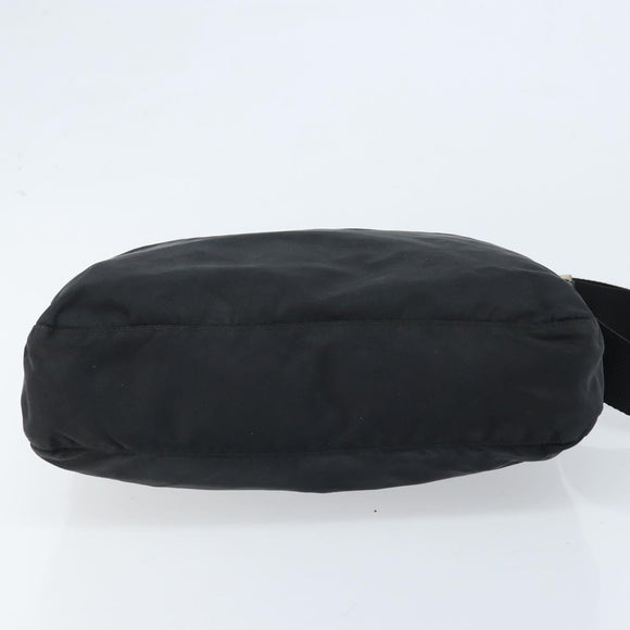 PRADA Shoulder Bag Nylon Black Silver Auth 173868