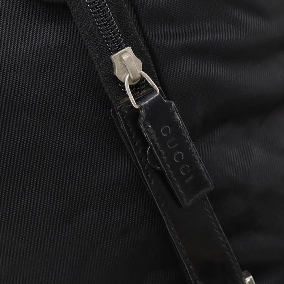 GUCCI Boston Bag Nylon Black Silver 012 0387 Auth 173869