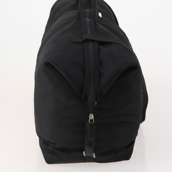 GUCCI Boston Bag Nylon Black Silver 012 0387 Auth 173869