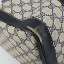 GUCCI GG Supreme Sherry Line Hand Bag PVC Navy Gold Red Auth 173870-14