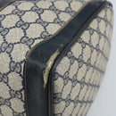 GUCCI GG Supreme Sherry Line Hand Bag PVC Navy Gold Red Auth 173870-15