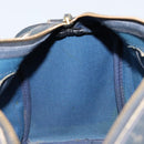 GUCCI GG Supreme Sherry Line Hand Bag PVC Navy Gold Red Auth 173870-18
