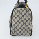 GUCCI GG Supreme Sherry Line Hand Bag PVC Navy Gold Red Auth 173870-3