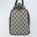 GUCCI GG Supreme Sherry Line Hand Bag PVC Navy Gold Red Auth 173870-4