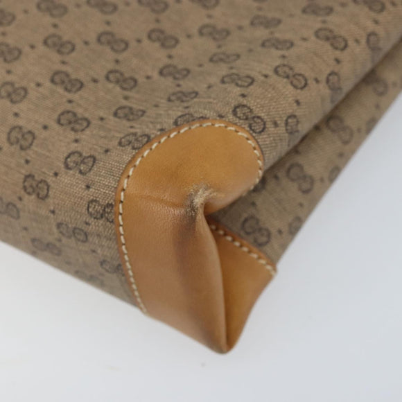 GUCCI Micro GG Supreme Shoulder Bag PVC Beige Gold Auth 173871