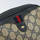 GUCCI GG Supreme Sherry Line Shoulder Bag PVC Navy Red 156 02 066 Auth 173872-18