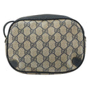 GUCCI GG Supreme Sherry Line Shoulder Bag PVC Navy Red 156 02 066 Auth 173872-2