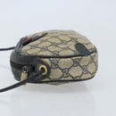 GUCCI GG Supreme Sherry Line Shoulder Bag PVC Navy Red 156 02 066 Auth 173872-4