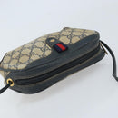 GUCCI GG Supreme Sherry Line Shoulder Bag PVC Navy Red 156 02 066 Auth 173872-6