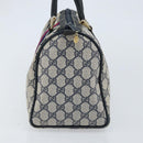 GUCCI GG Supreme Sherry Line Hand Bag PVC Navy Gold Red 012 3842 58 Auth 173873-3