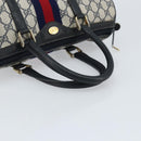 GUCCI GG Supreme Sherry Line Hand Bag PVC Navy Gold Red 012 3842 58 Auth 173873-7