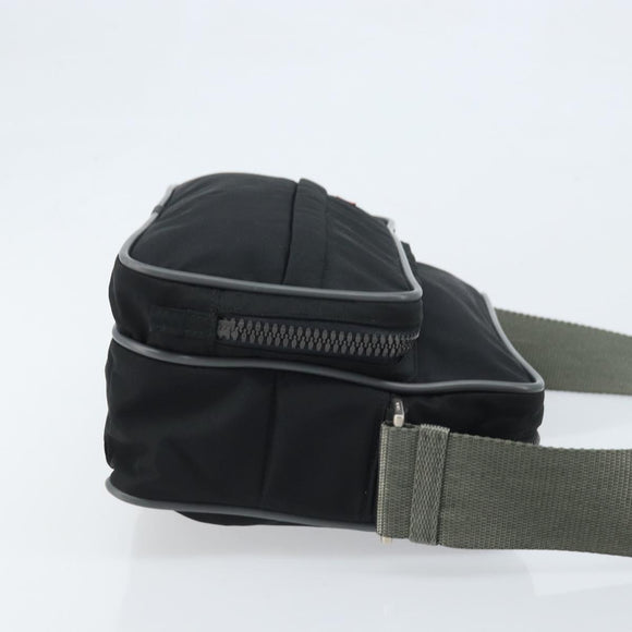PRADA Sports Shoulder Bag Nylon Black Silver Auth 173877
