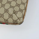 GUCCI GG Supreme Web Sherry Line Tote Bag PVC Beige Gold Auth 173878-15