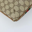 GUCCI GG Supreme Web Sherry Line Tote Bag PVC Beige Gold Auth 173878-16