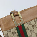 GUCCI GG Supreme Web Sherry Line Tote Bag PVC Beige Gold Auth 173878-10