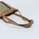 GUCCI GG Supreme Web Sherry Line Tote Bag PVC Beige Gold Auth 173878-7