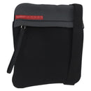 PRADA Sports Shoulder Bag Canvas Black Silver Auth 173881-1