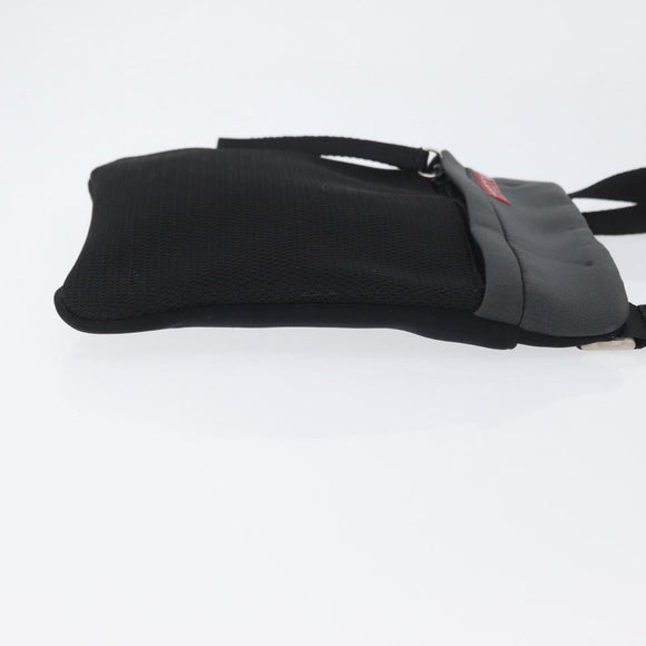 PRADA Sports Shoulder Bag Canvas Black Silver Auth 173881