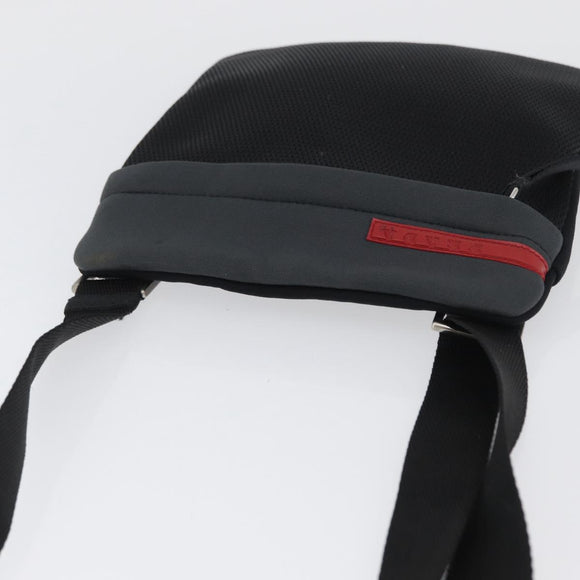 PRADA Sports Shoulder Bag Canvas Black Silver Auth 173881