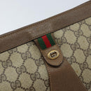 GUCCI GG Supreme Web Sherry Line Clutch Bag PVC Beige Gold 89 01 033 Auth 173882-8