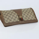 GUCCI GG Supreme Web Sherry Line Clutch Bag PVC Beige Gold 89 01 033 Auth 173882-5