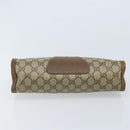 GUCCI GG Supreme Web Sherry Line Clutch Bag PVC Beige Gold 89 01 033 Auth 173882-6