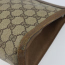 GUCCI GG Supreme Web Sherry Line Clutch Bag PVC Beige Gold 89 01 033 Auth 173882-7