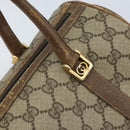 GUCCI GG Supreme Hand Bag PVC Beige Gold Auth 173885-10