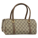 GUCCI GG Supreme Hand Bag PVC Beige Gold Auth 173885-1