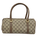 GUCCI GG Supreme Hand Bag PVC Beige Gold Auth 173885-13