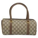 GUCCI GG Supreme Hand Bag PVC Beige Gold Auth 173885-2