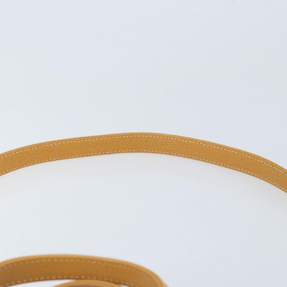 GUCCI Hand Bag Leather 2way Beige Gold Auth 173886