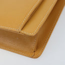 GUCCI Hand Bag Leather 2way Beige Gold Auth 173886-16