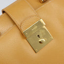 GUCCI Hand Bag Leather 2way Beige Gold Auth 173886-20