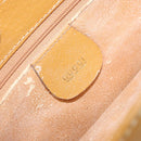GUCCI Hand Bag Leather 2way Beige Gold Auth 173886-21